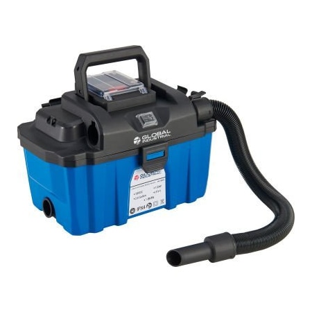 Gec Global Industrial Battery Powered HEPA Wet/Dry Vacuum 2.6 Gallon Cap. JN707